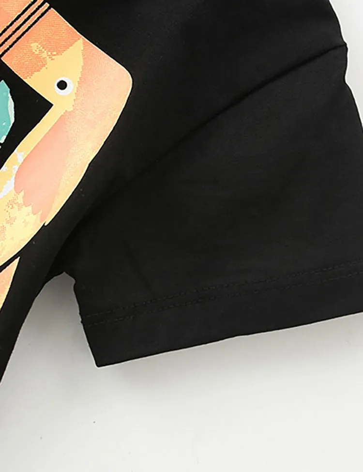 Cartoon Animal Printed T-shirt Set - Image 3
