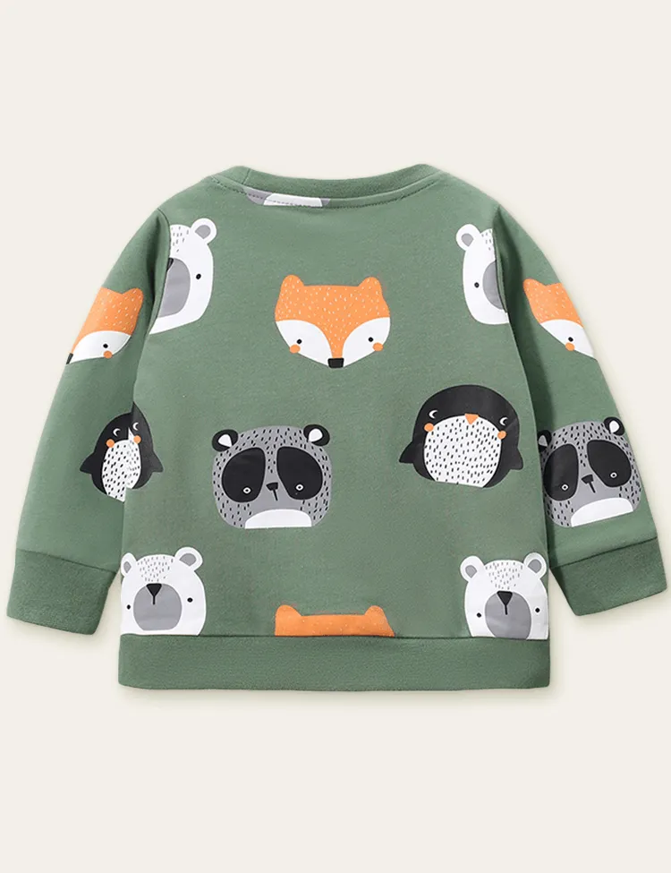 Cartoon Animal Printed Sweatshirt - Image 2