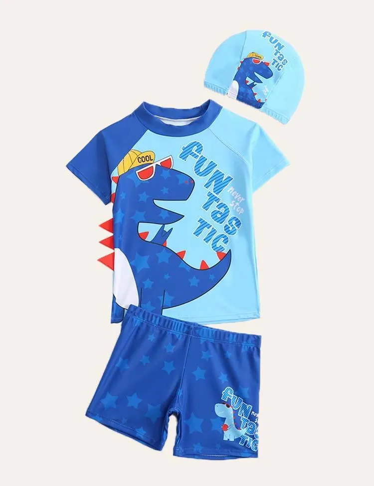Cartoon Animal Swim Suit + Cap - Image 4