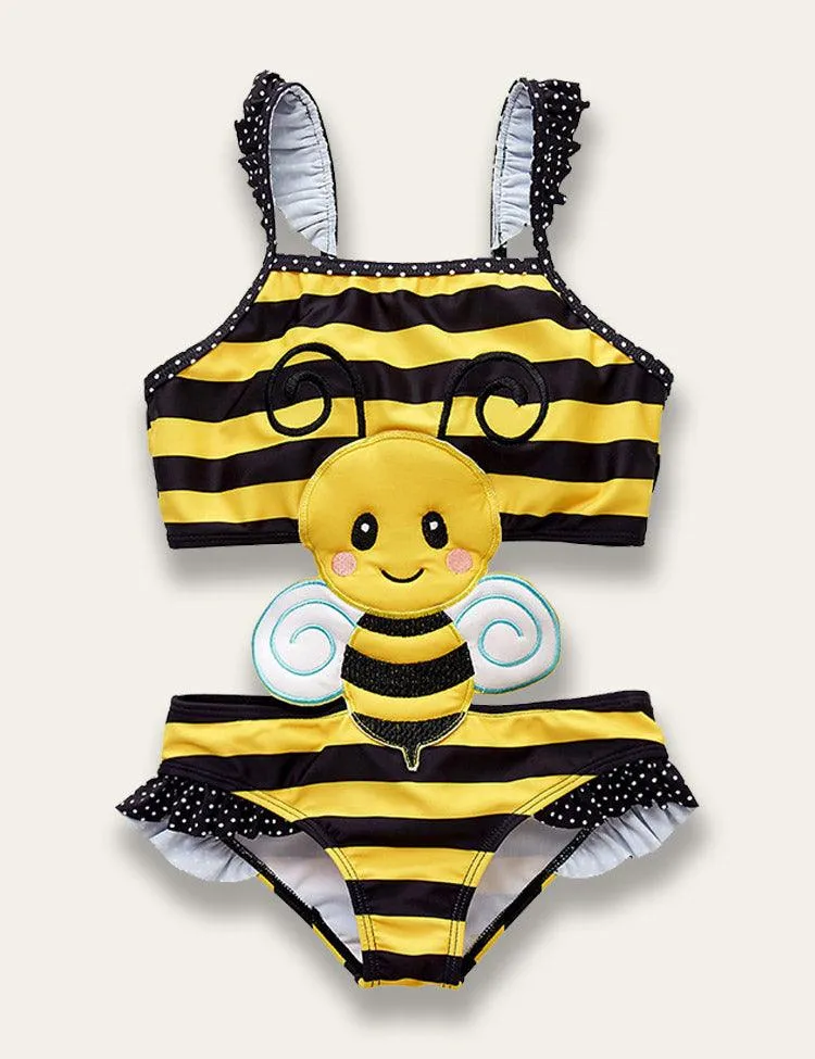 Cartoon Appliqué One Piece Swimsuit - Image 3