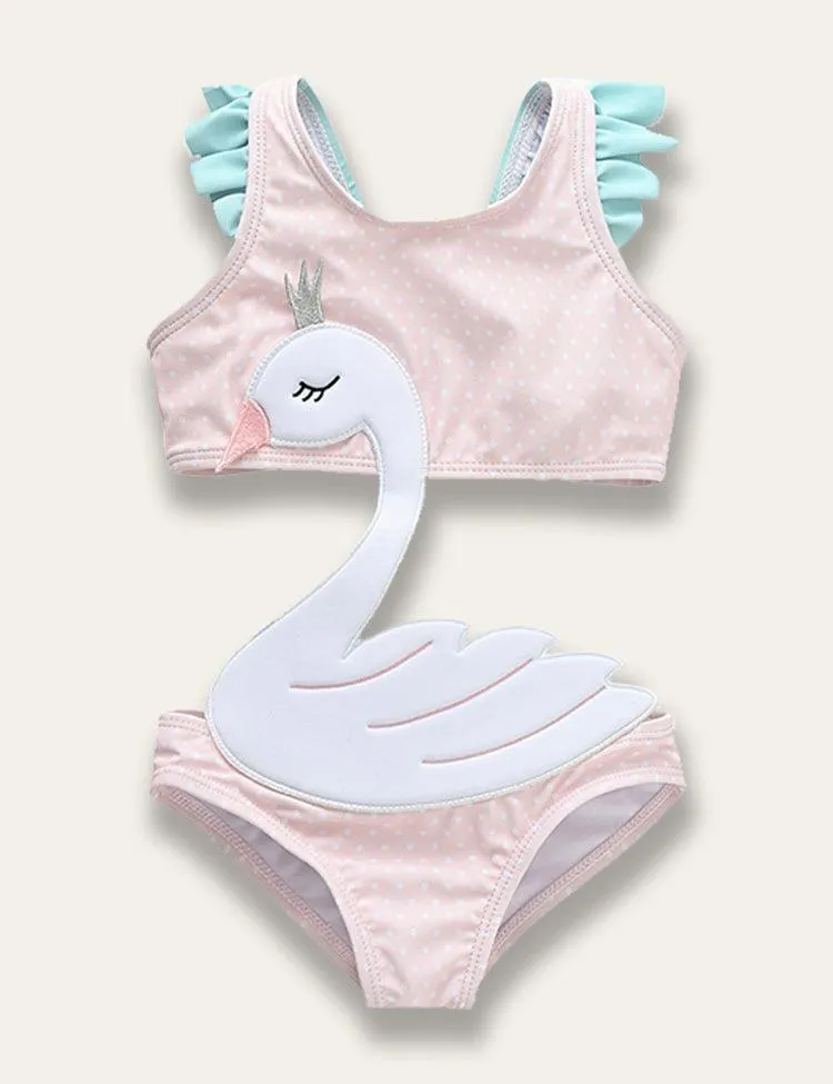 Cartoon Appliqué One Piece Swimsuit - Image 4
