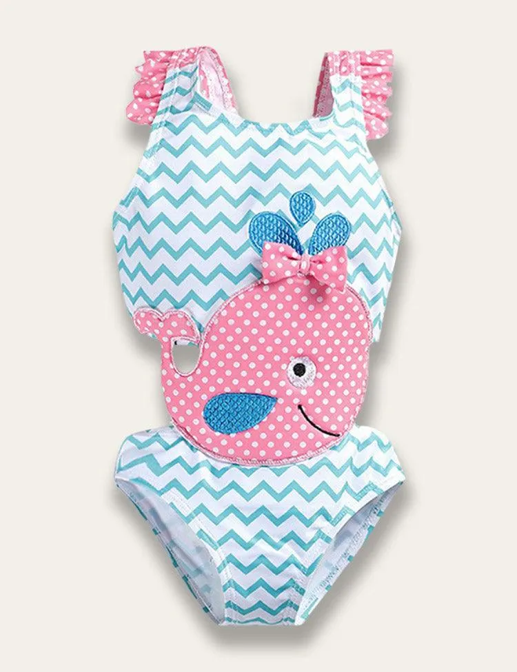 Cartoon Appliqué One Piece Swimsuit - Image 6