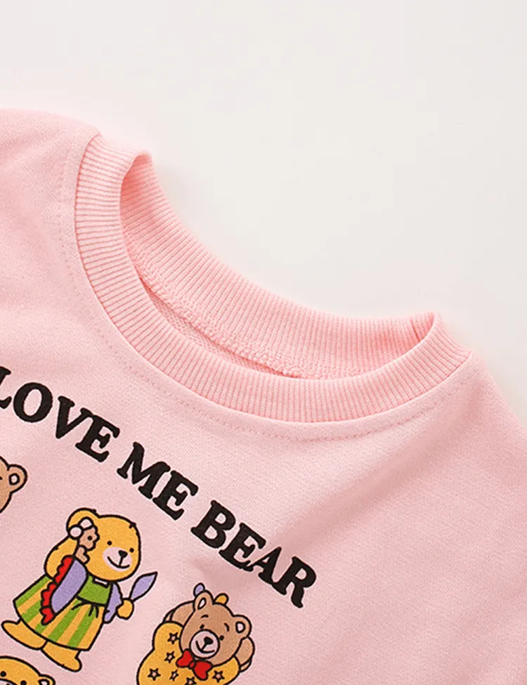 Cartoon Bear Printed Long-Sleeved T-shirt - Image 4