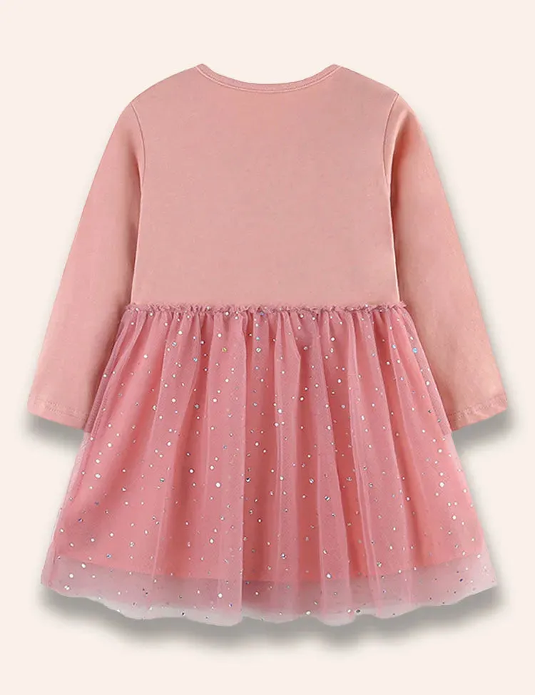 Cartoon Bunny Appliqué Tulle Dress - Image 2