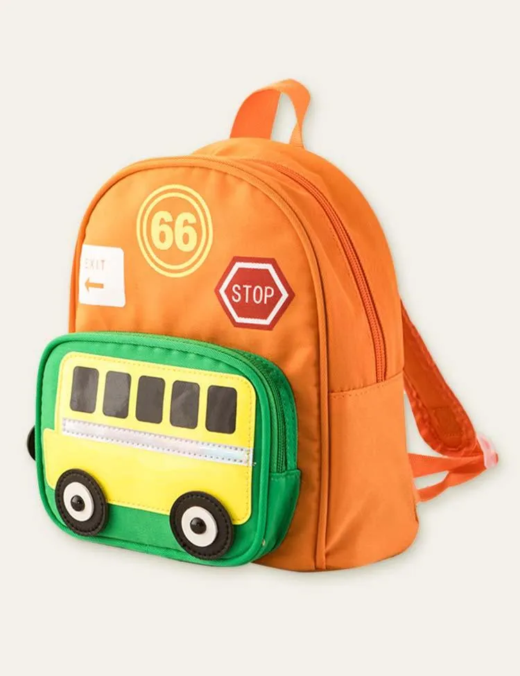 Cartoon Bus Schoolbag Backpack - Image 3