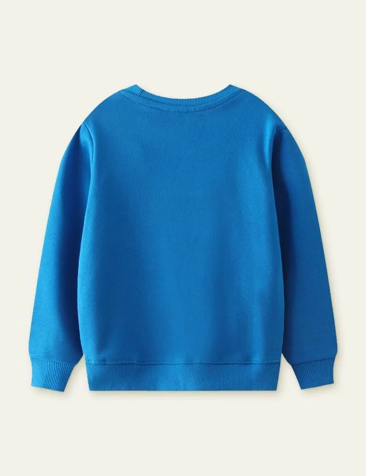 Cartoon Car Embroidered Sweatshirt - Image 4