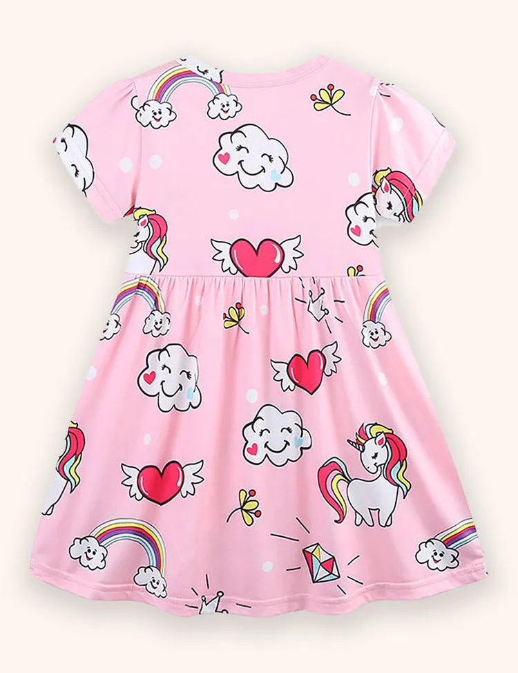 Cartoon Cloud Printed Dress - Image 2