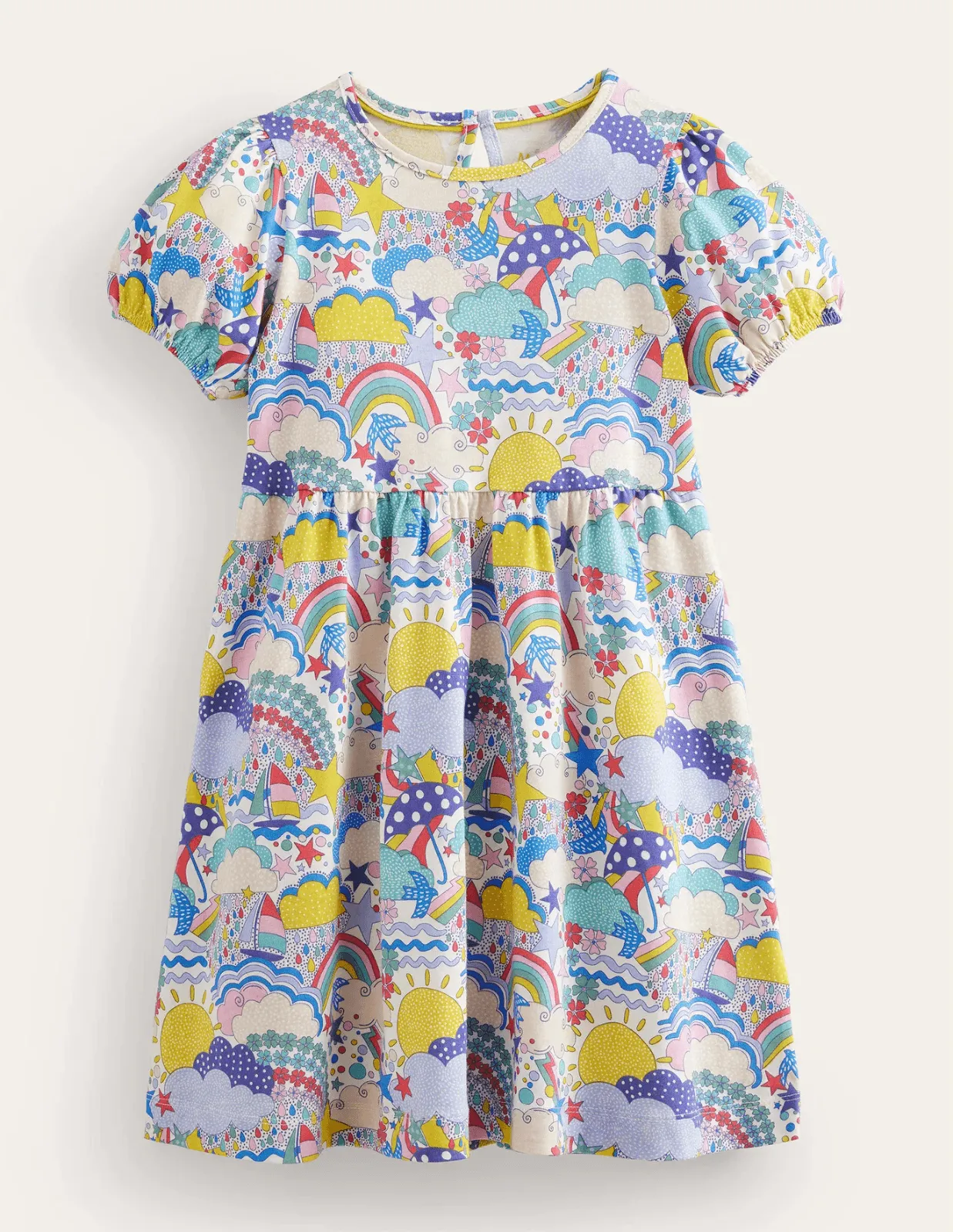 Cartoon Clouds Printed Dress