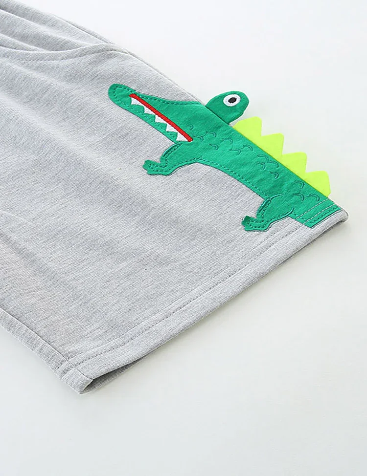 Cartoon Crocodile Applique Shorts - Image 3