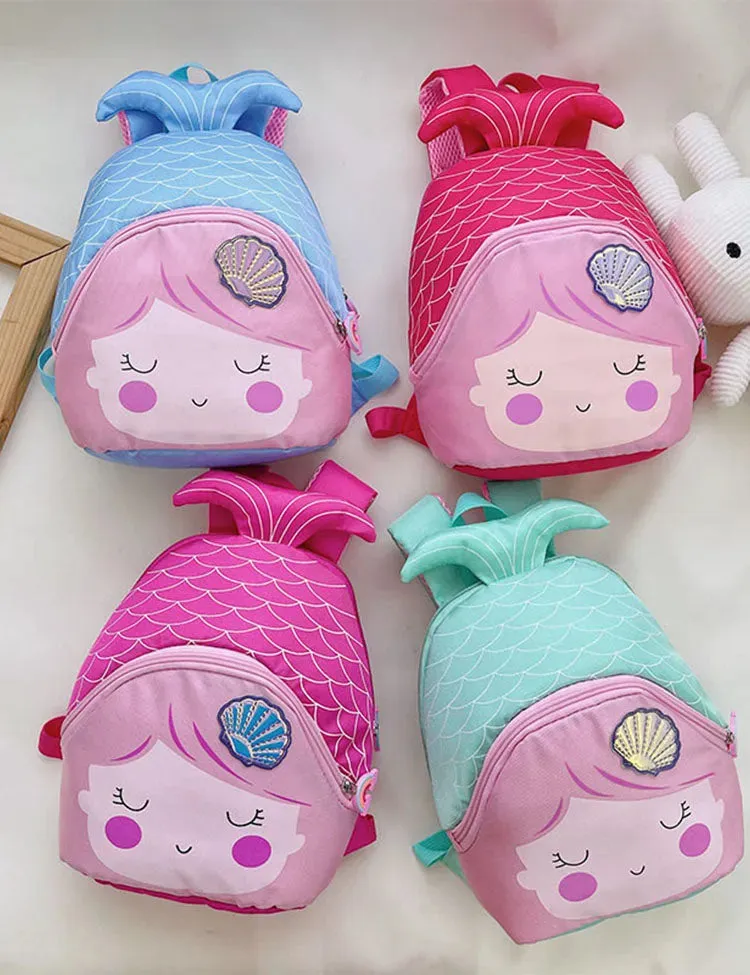 Cartoon Cute Mermaid Backpack - Image 6