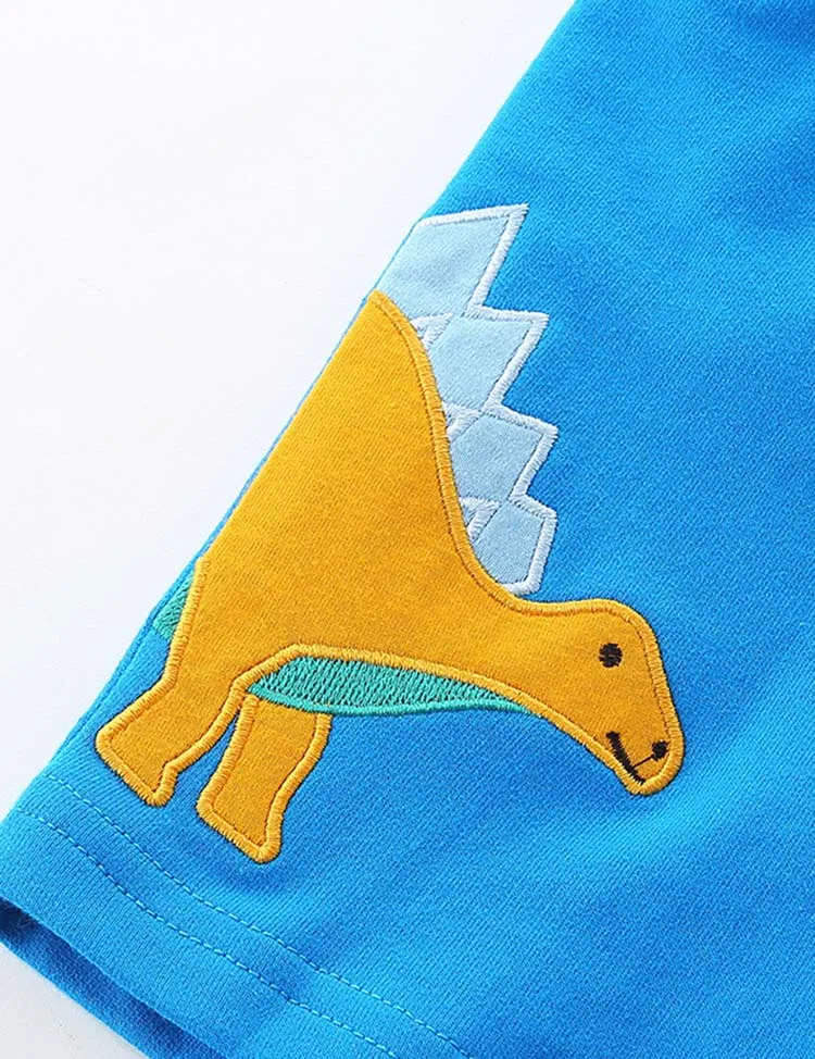 Cartoon Dinosaur Applique Shorts - Image 4