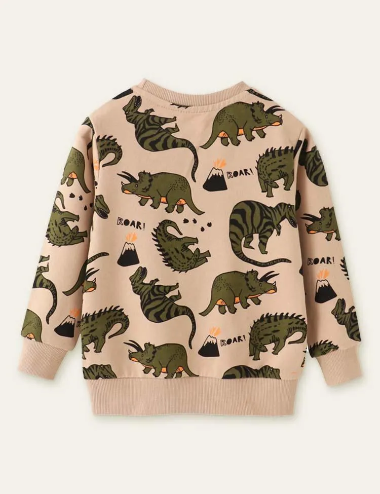 Cartoon Dinosaur Printed Sweatshirt - Image 2