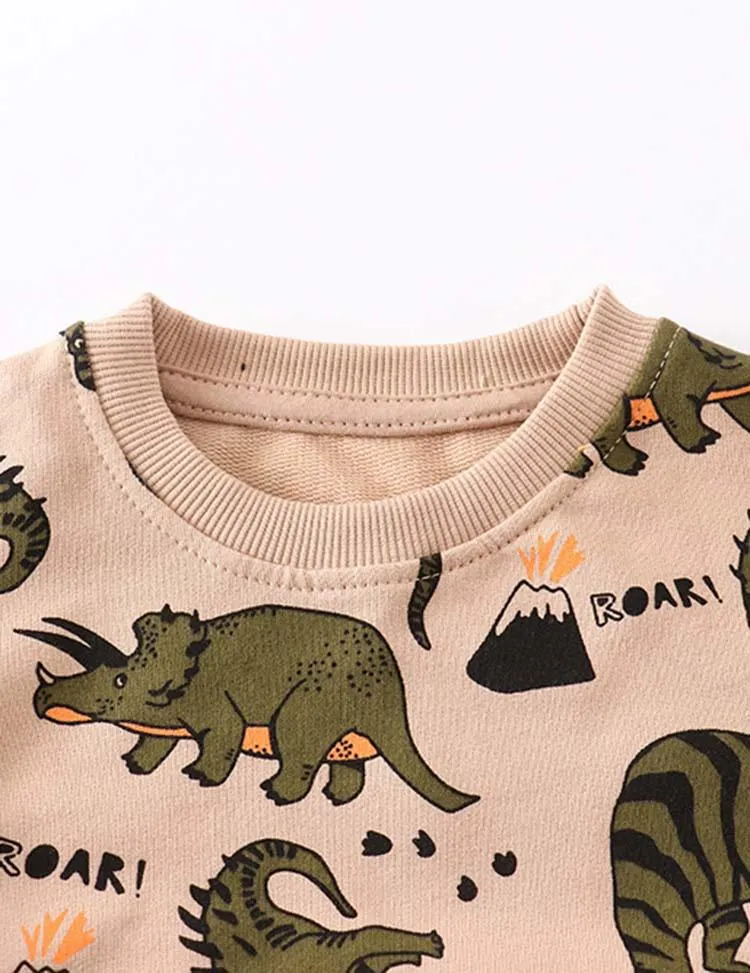 Cartoon Dinosaur Printed Sweatshirt - Image 3