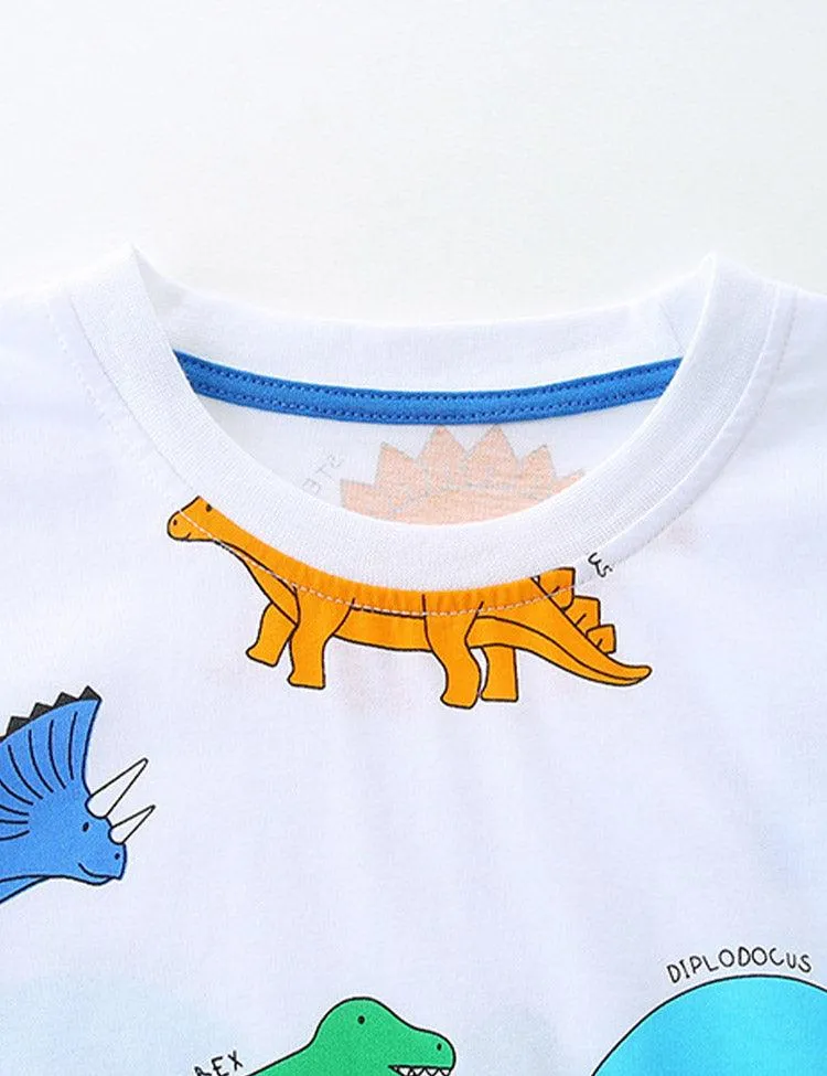 Cartoon Dinosaur Printed T-Shirt - Image 2