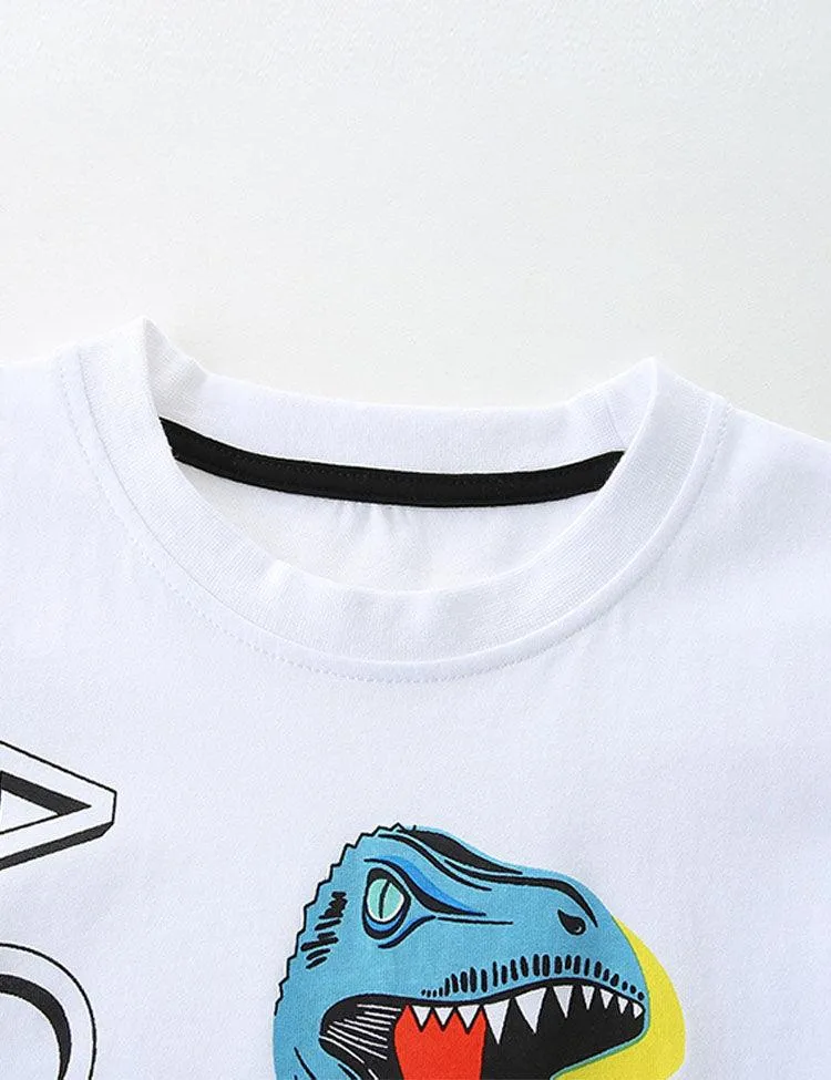 Cartoon Dinosaur Printed T-shirt - Image 3