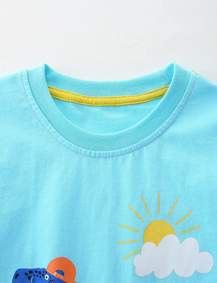 Cartoon Dinosaur Printed T-Shirt - Image 2