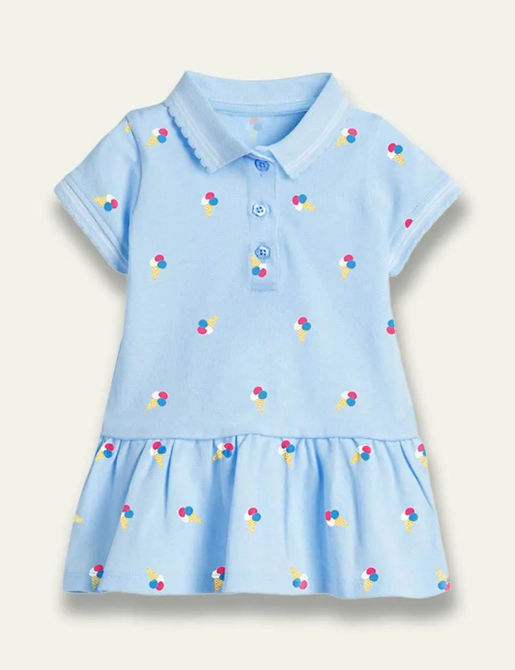 Cartoon Dotted Polo Dress - Image 2