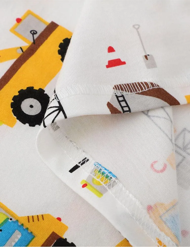 Cartoon Excavator Printed T-shirt - Image 2