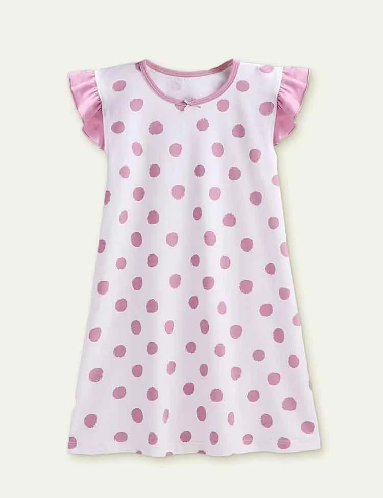 Cartoon Floral Flying Sleeve Pajamas - Image 6