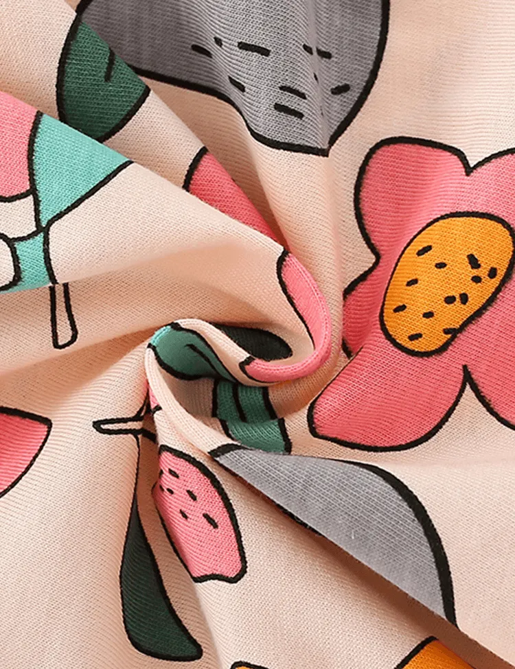 Cartoon Flower and Fruit Printed Long Sleeve T-shirt - Image 4