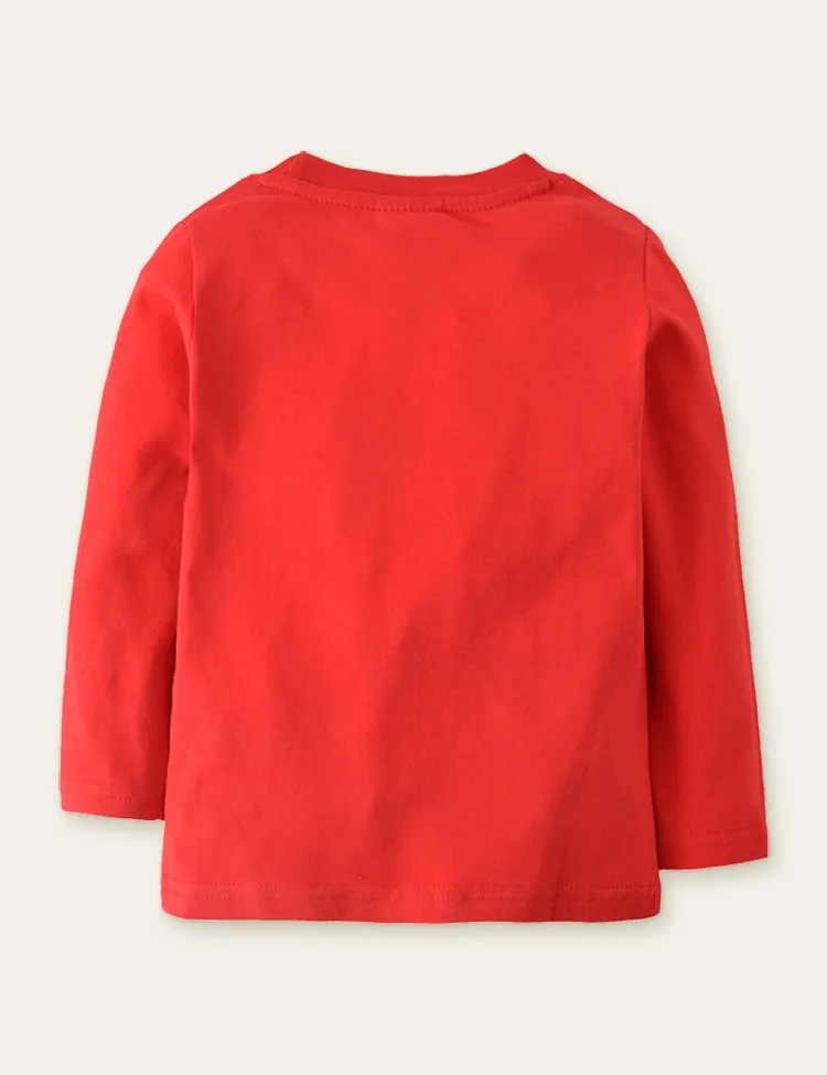 Cartoon Frog Appliqué Long Sleeve T-shirt - Image 2
