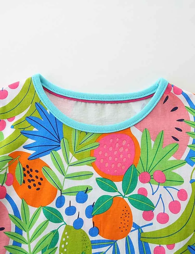 Cartoon Fruit Printed Pocket Dress - Image 4
