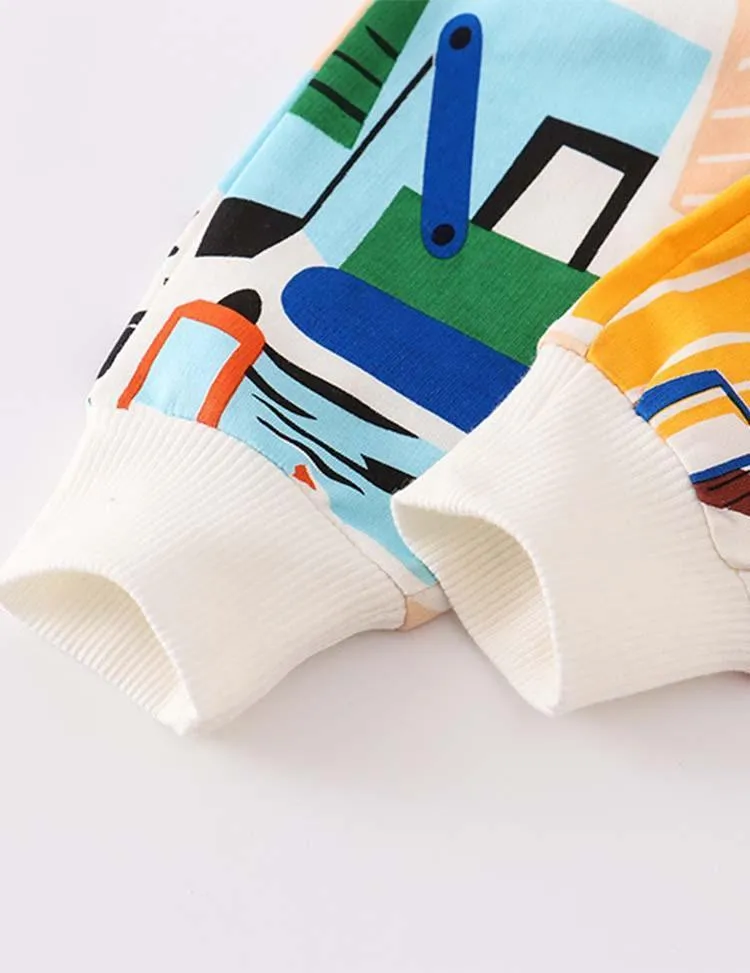 Cartoon Full Printed Excavator Pants - Image 3
