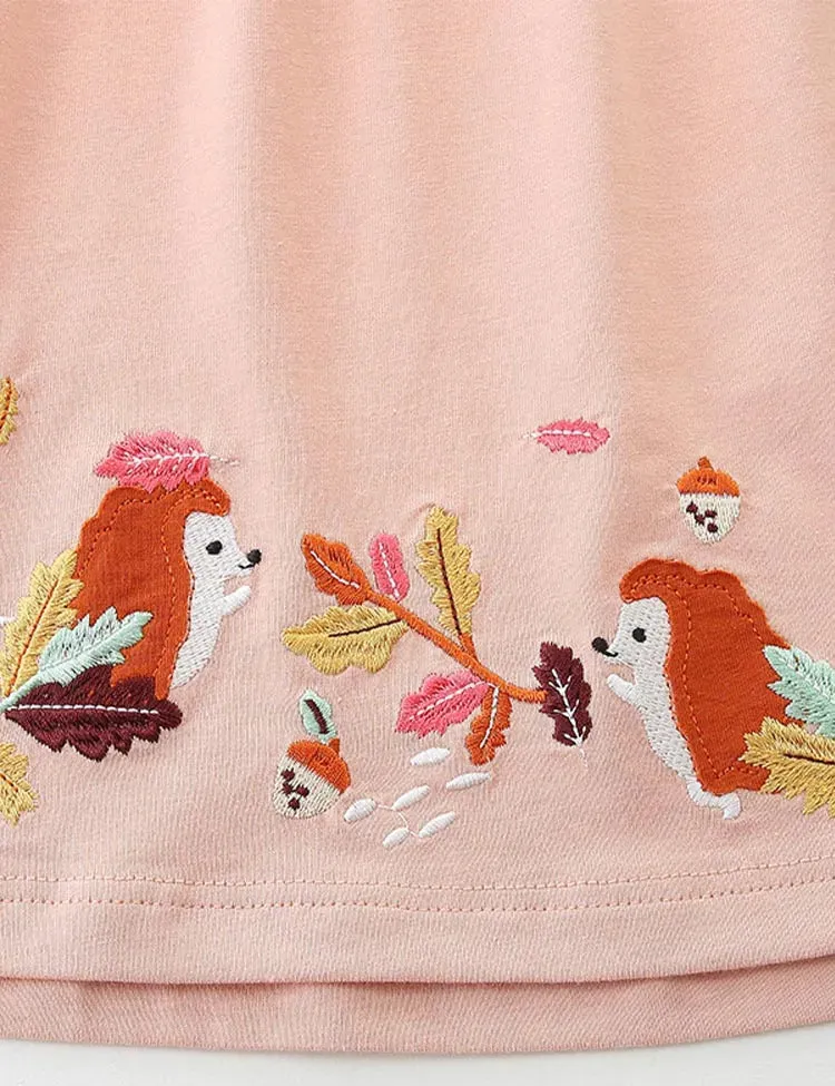Cartoon Hedgehog Embroidered Dress - Image 2