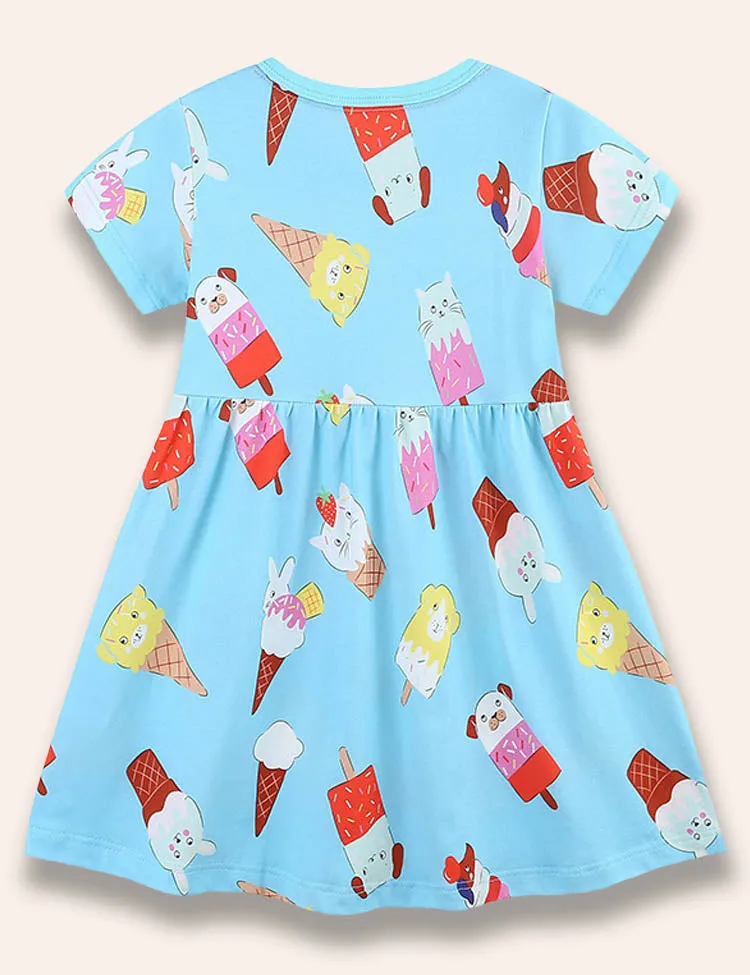 Cartoon Ice Cream Printed Dress - Image 2