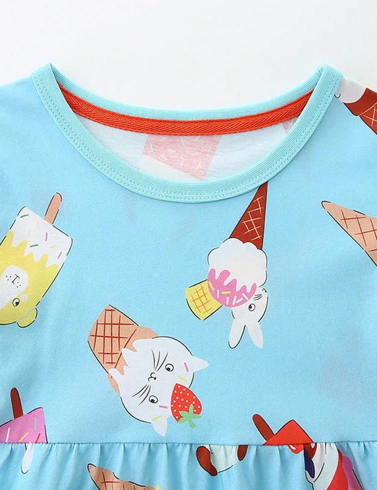 Cartoon Ice Cream Printed Dress - Image 3