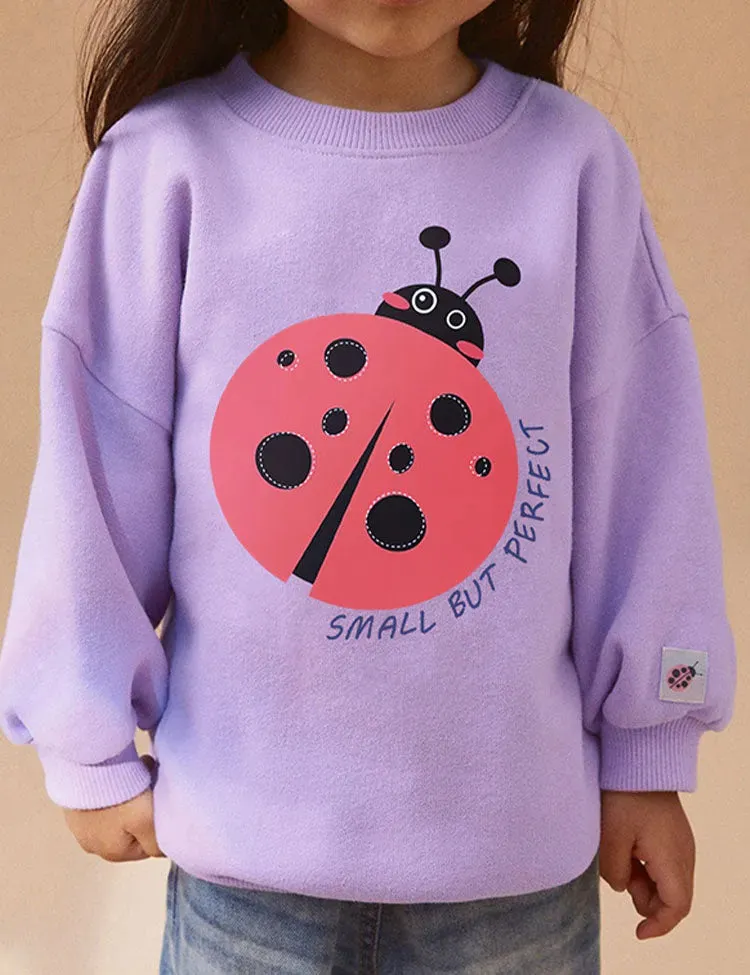 Cartoon Ladybug Printed Sweatshirt - Image 3