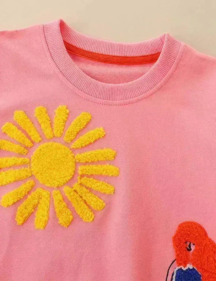 Cartoon Mermaid Embroidered Sweatshirt - Image 2