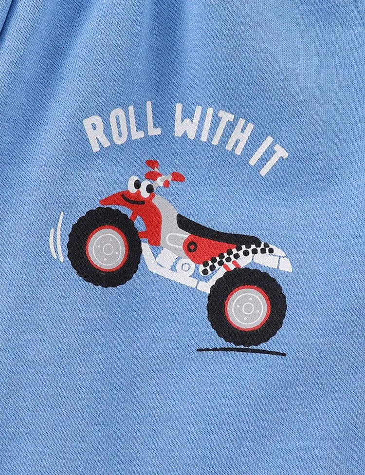 Cartoon Motorcycle Printed Set - Image 2