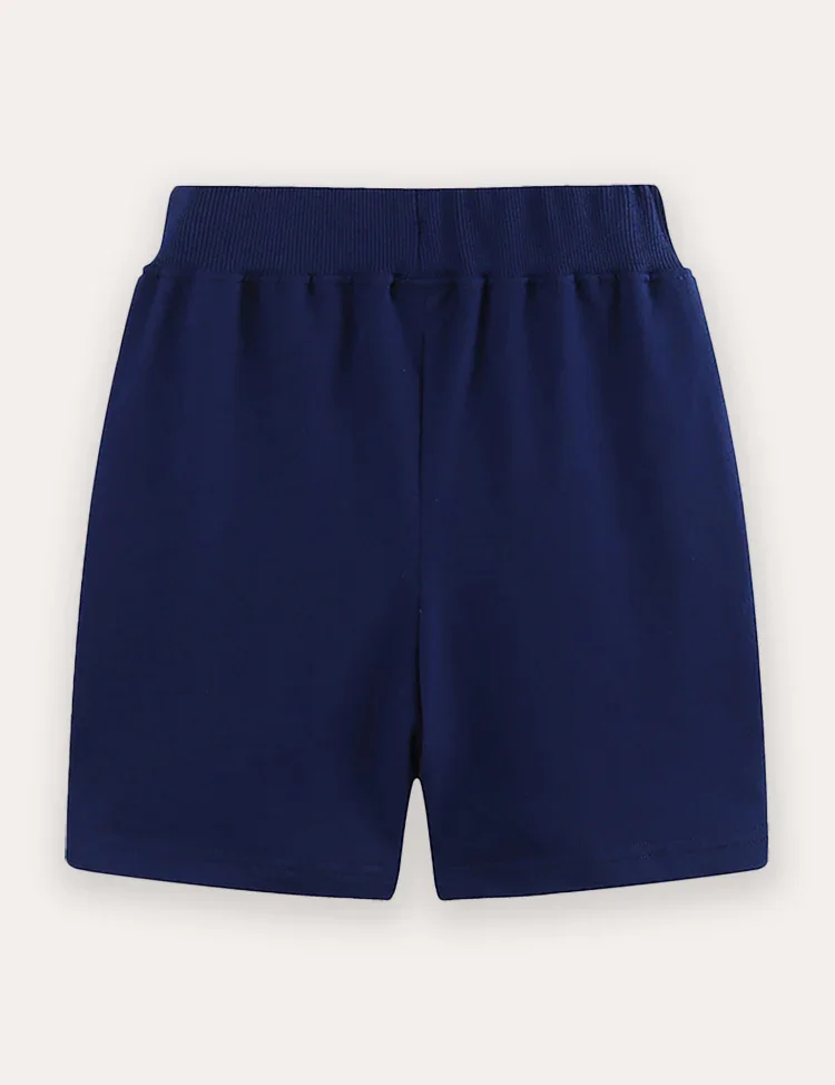 Cartoon Pelican Embroidered Cotton Shorts - Image 2