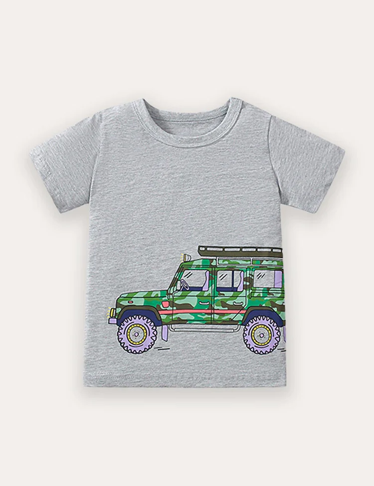 Cartoon Printed Short Sleeve T-Shirt - Image 2