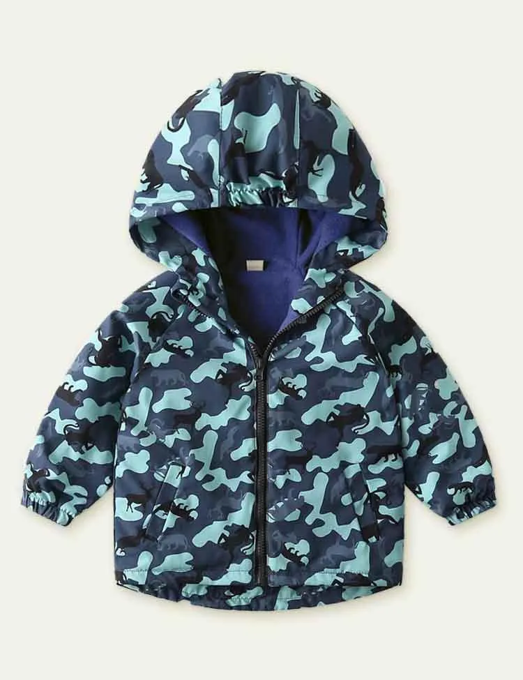 Cartoon Printing plus Velvet Shell Jacket - Image 4