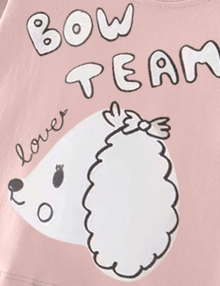 Cartoon Puppy Printed Long Sleeve T-shirt - Image 2