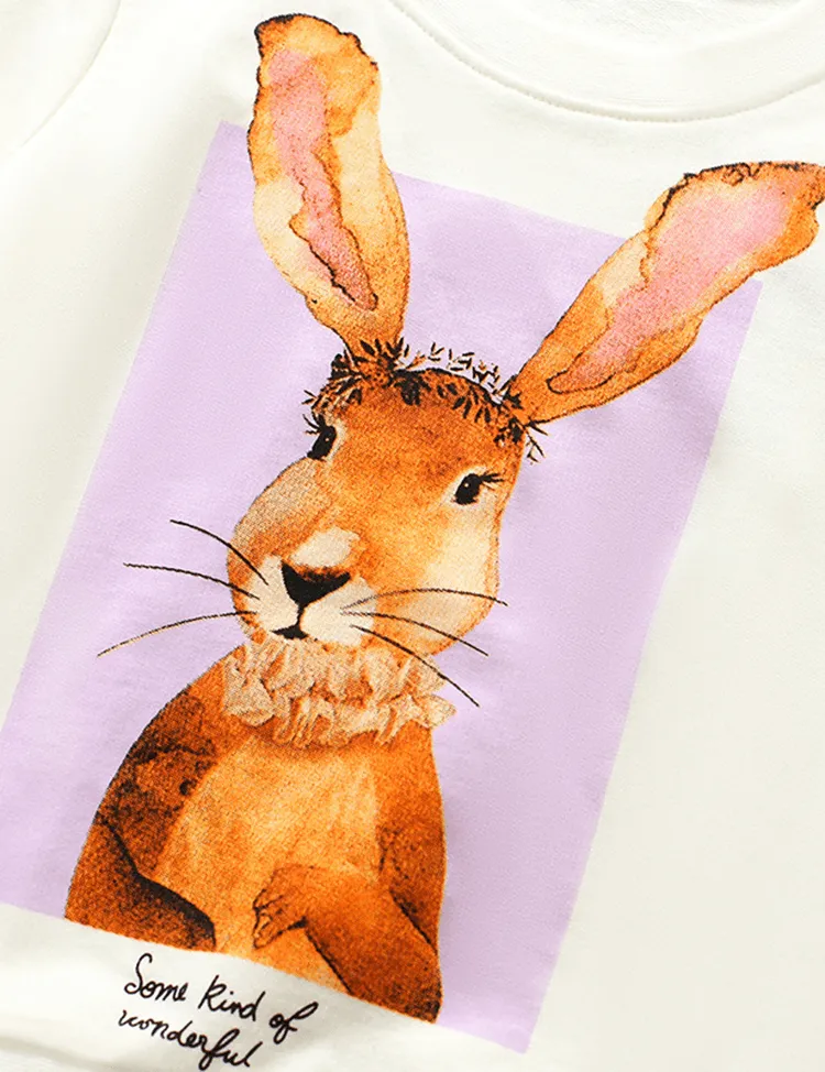 Cartoon Rabbit Print Sweatshirt - Image 3