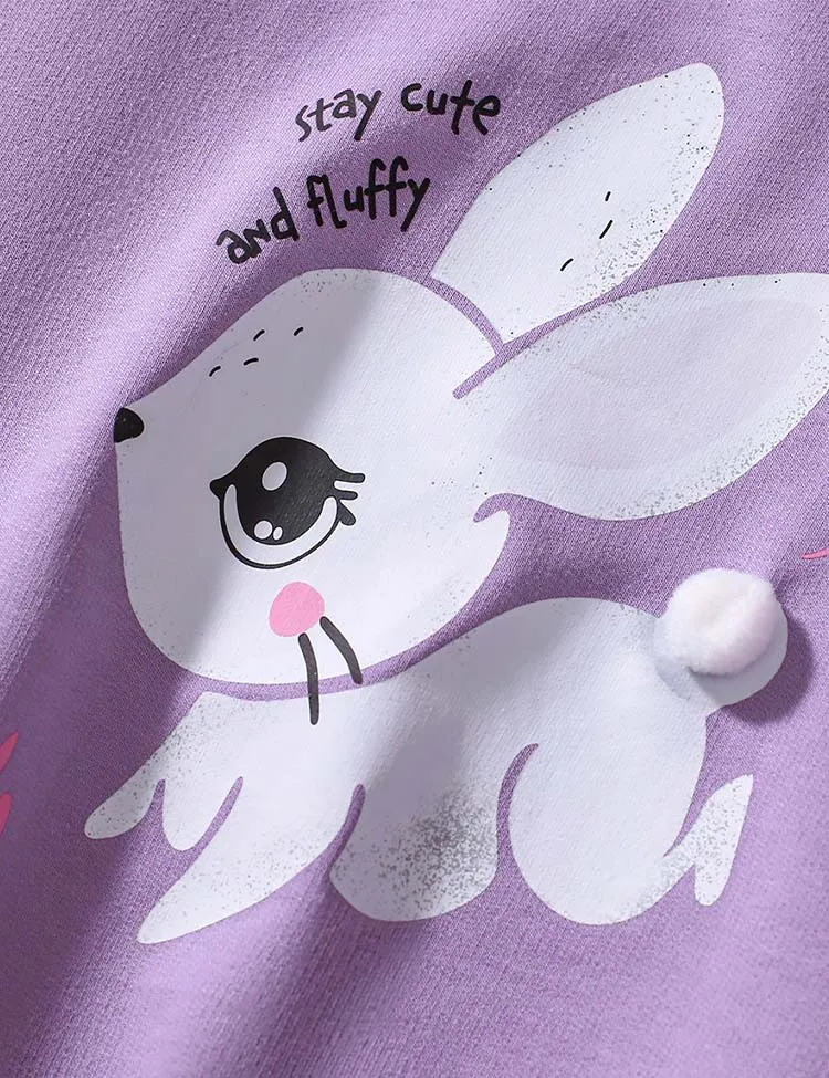 Cartoon Rabbit Printed T-Shirt Set - Image 2