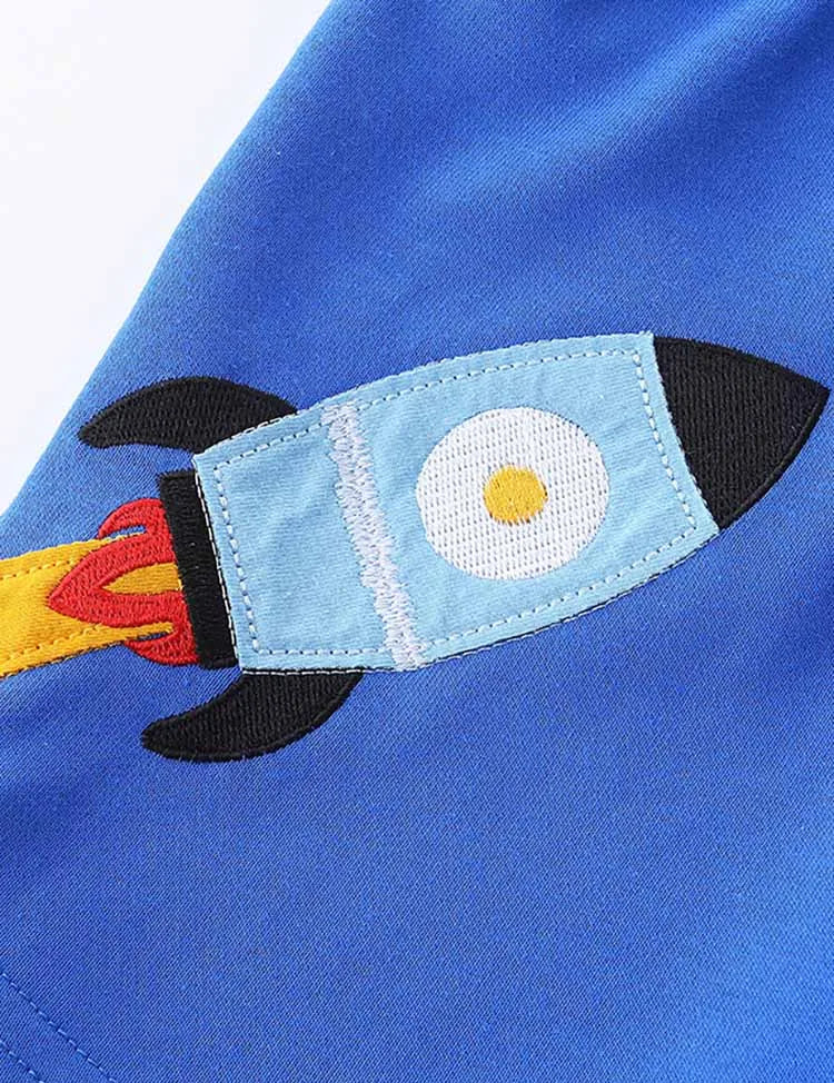 Cartoon Rocket Applique Shorts - Image 3
