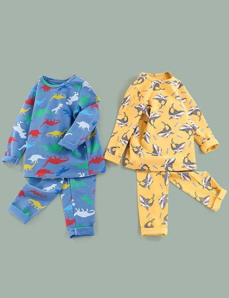 Cartoon Shark Printed Pajamas - Image 4