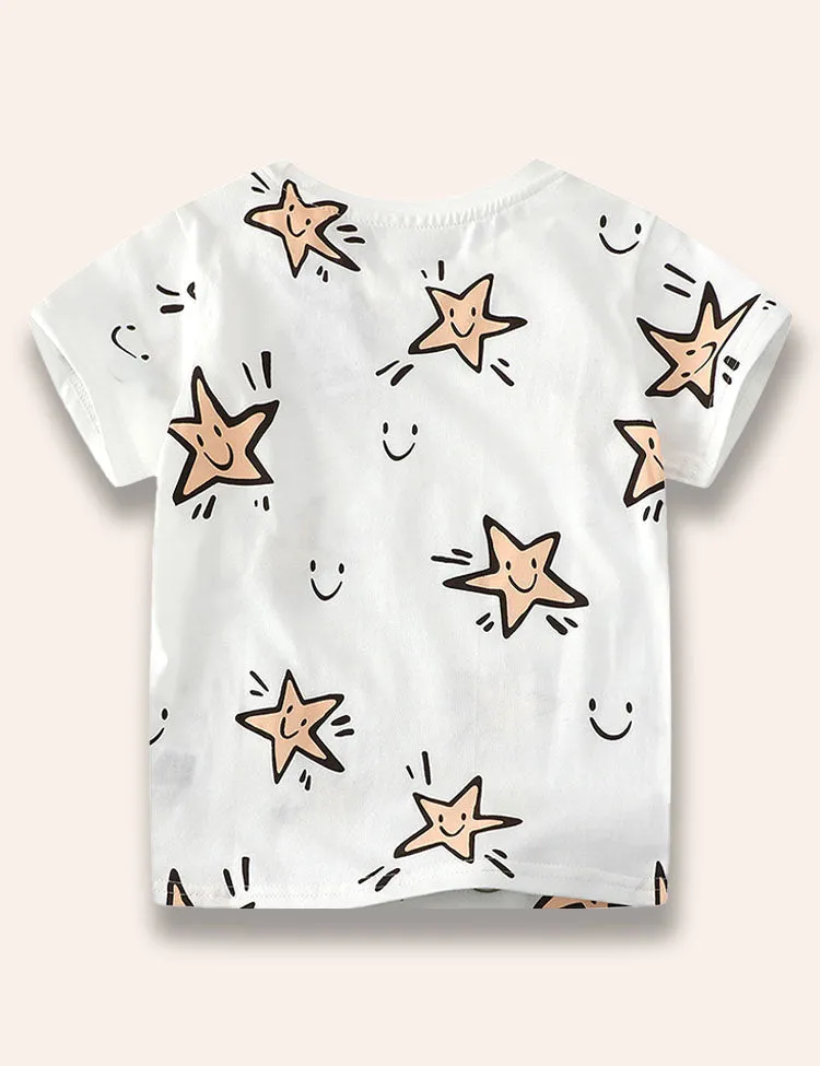 Cartoon Star Printed T-Shirt - Image 2