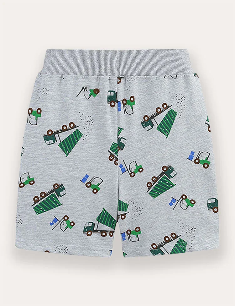Cartoon Truck Printed Shorts - Image 2