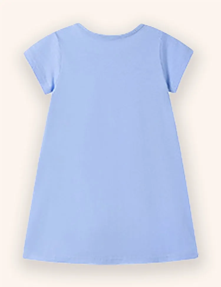Cartoon Unicorn Applique Dress - Image 2
