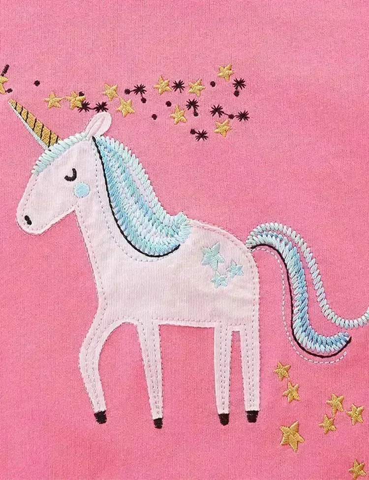 Cartoon Unicorn Appliqué Sweatshirt - Image 2