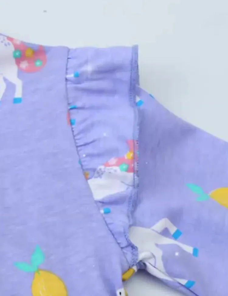 Cartoon Unicorn Printed Ruffled Dress - Image 3