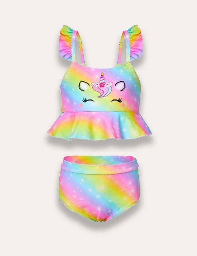 Cartoon Unicorn Split Swimsuit - Image 2