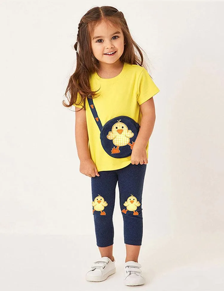 Chick Appliqué Short Sleeve Set - Image 2