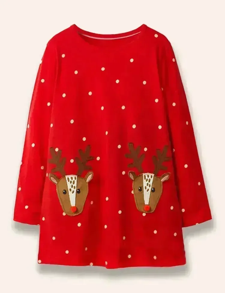 Christmas Animal Appliqué Dress - Image 2