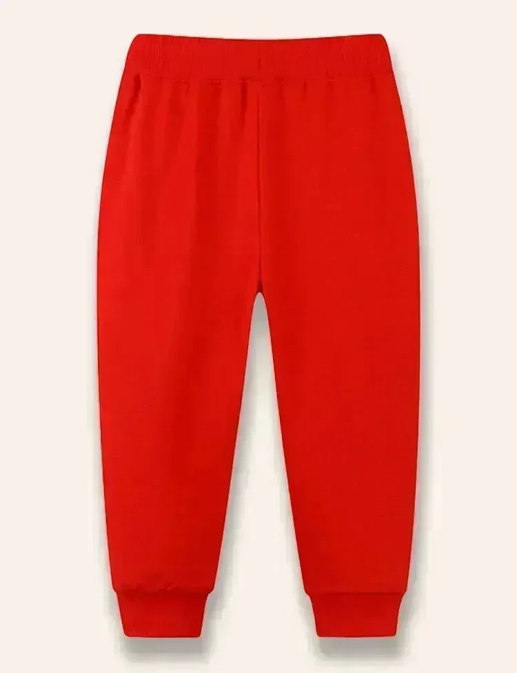 Christmas Cartoon Elk Appliqué Pants - Image 3